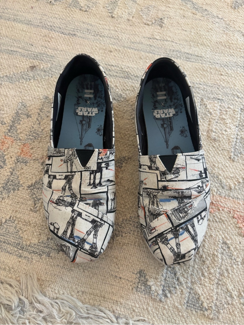 Star Wars AT-AT Toms Alpargata Canvas Shoes - White with Black Print